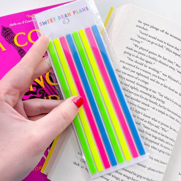 Neon Transparent Long Sticky Strips – Sweet Bean Plans