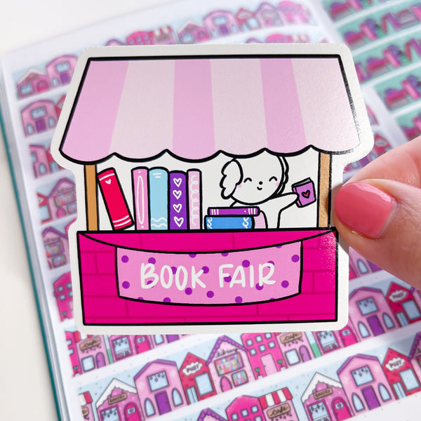 Book Fair Bean Vinyl Die Cut Sticker Sweet Bean Plans