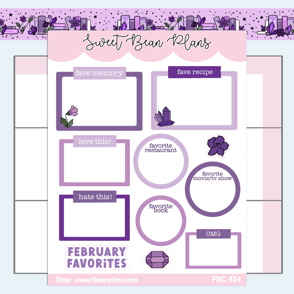 February Faves Vinyl Planner Stickers | Fnc 654