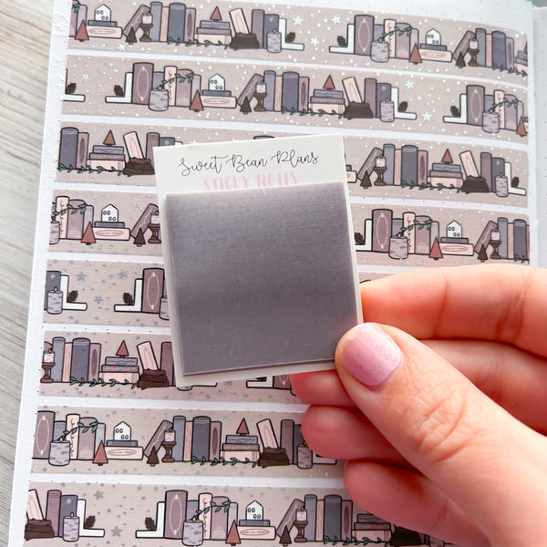 Neutral GRAY Tiny Vellum Sticky Notes Sweet Bean Plans