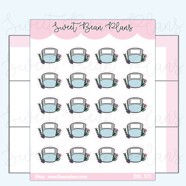 Weight Scales Vinyl Planner Stickers | Ddl 573 – Sweet Bean Plans