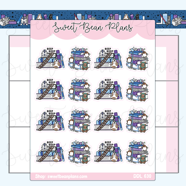 Galaxy Book Stacks Vinyl Planner Stickers Ddl 630 Sweet Bean Plans