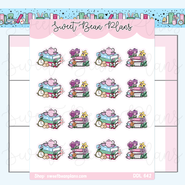 Alice Book Stacks Vinyl Planner Stickers Ddl 642 Sweet Bean Plans