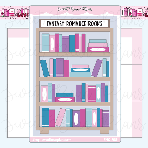 Fantasy Romance Bookshelf Large Vinyl Planner Sticker | Fnc 308