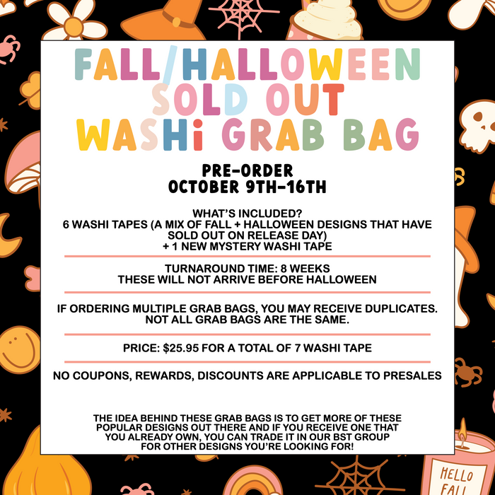 Fall/Halloween Washi Pre-Order
