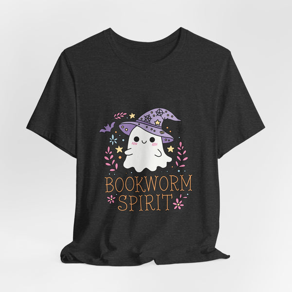 Bookworm Spirit Tee – Cute Witchy Ghost Book Shirt