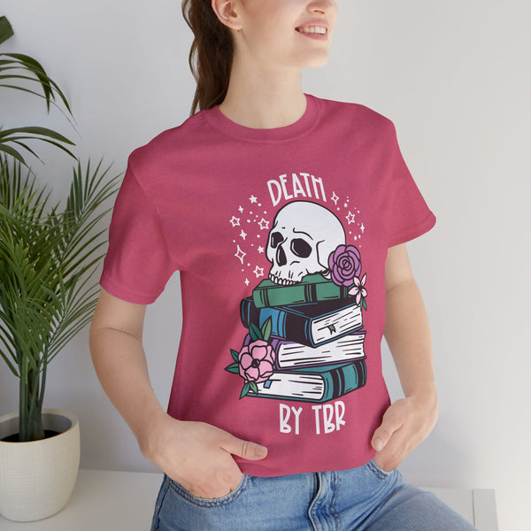 Death by TBR Tee – Funny Book Lover Shirt