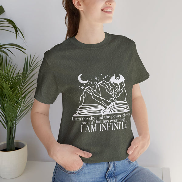 Officially Licensed “I Am Infinite” Tee – Fourth Wing Quote Shirt