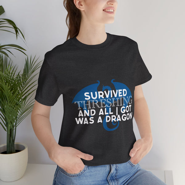 Officially Licensed “Survived Threshing” Tee – Fourth Wing Dragon Shirt