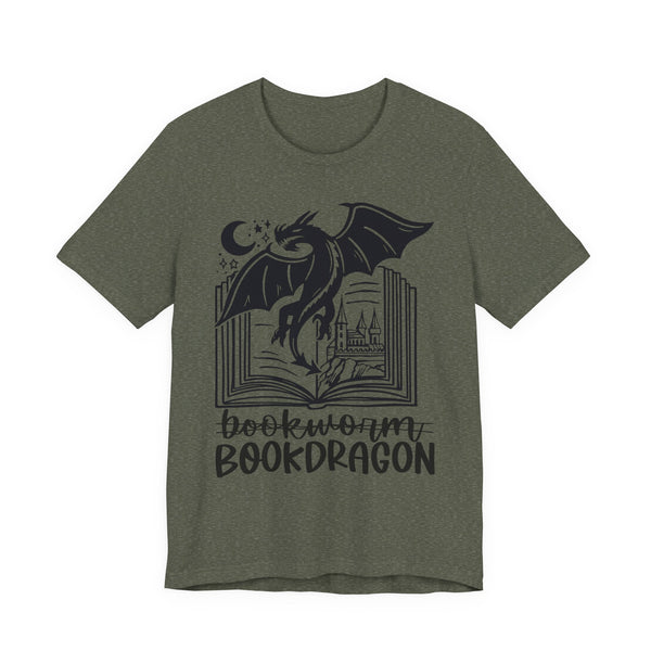 Bookdragon Tee – Fantasy Book Lover Shirt with Dragon Design