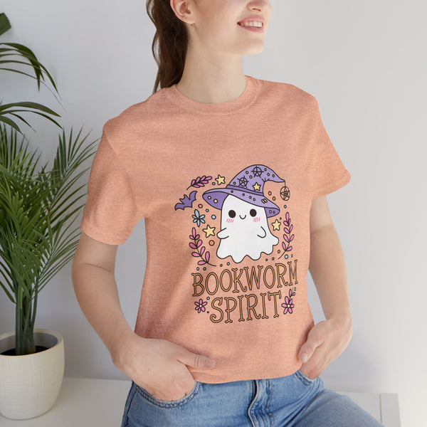 Bookworm Spirit Tee – Cute Witchy Ghost Book Shirt