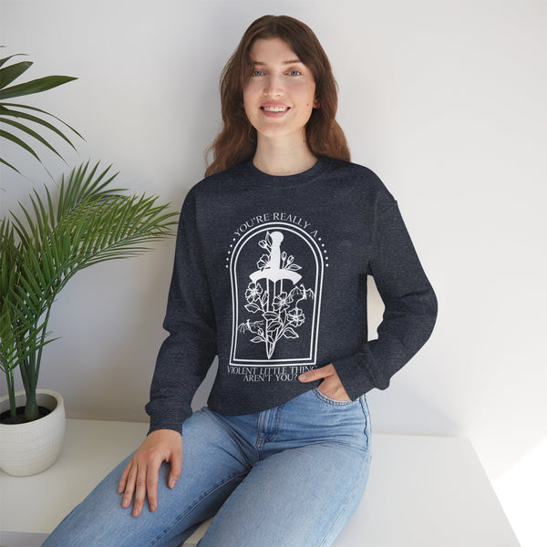 Officially Licensed “Violent Little Thing” Sweatshirt – Fourth Wing Quote Pullover