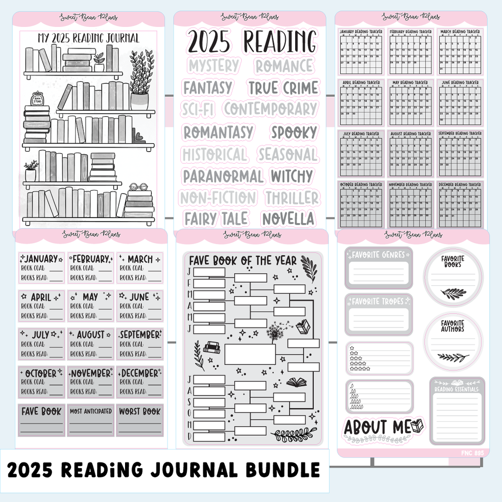 2025 Reading Journal Bundle Neutral (6 Pages)