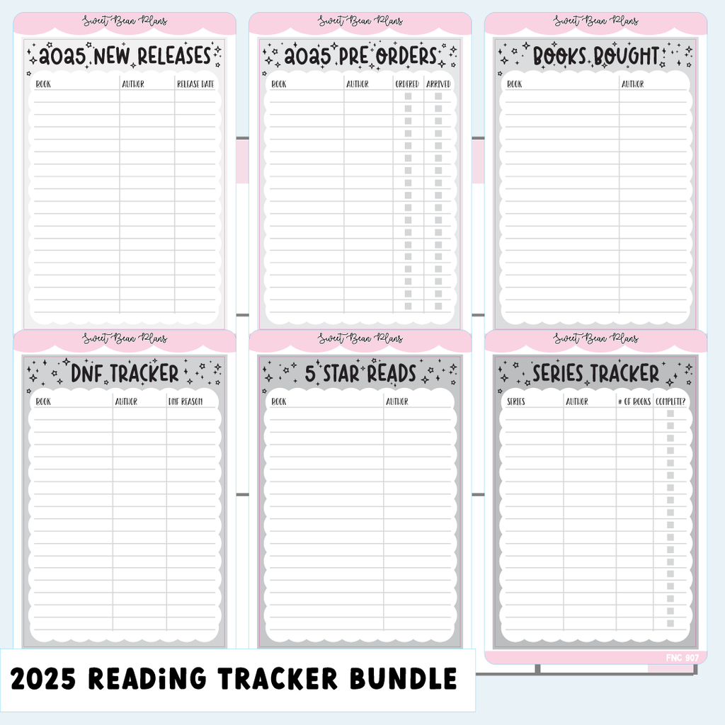 2025 Reading Tracker Bundle Neutral (6 Pages)