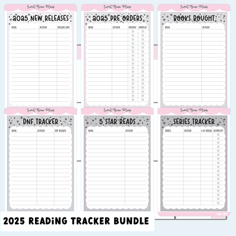 2025 Reading Tracker Bundle Neutral (6 Pages)