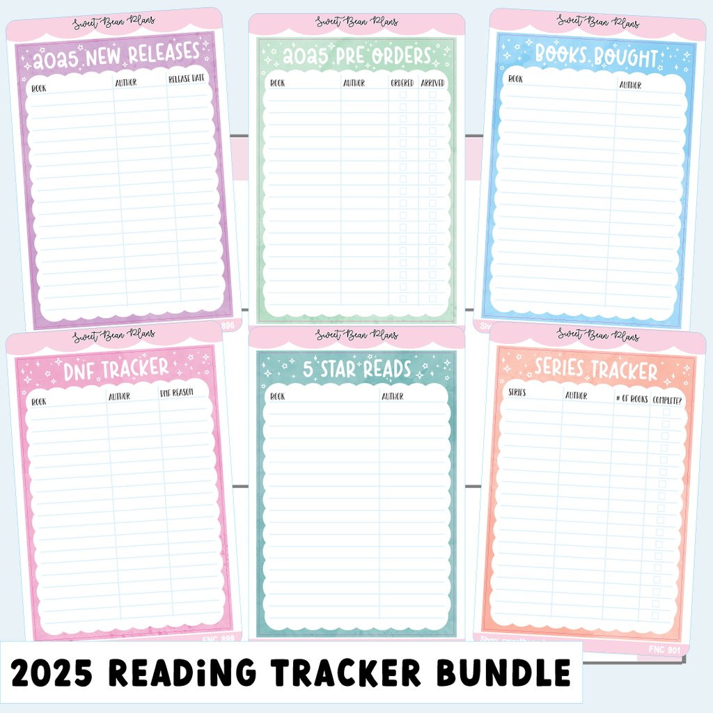 2025 Reading Tracker Bundle Color (6 Pages)