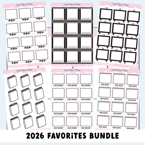 2026 Favorites BW Bundle (6 Pages)
