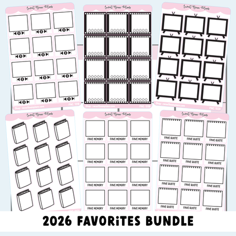 2026 Favorites BW Bundle (6 Pages)