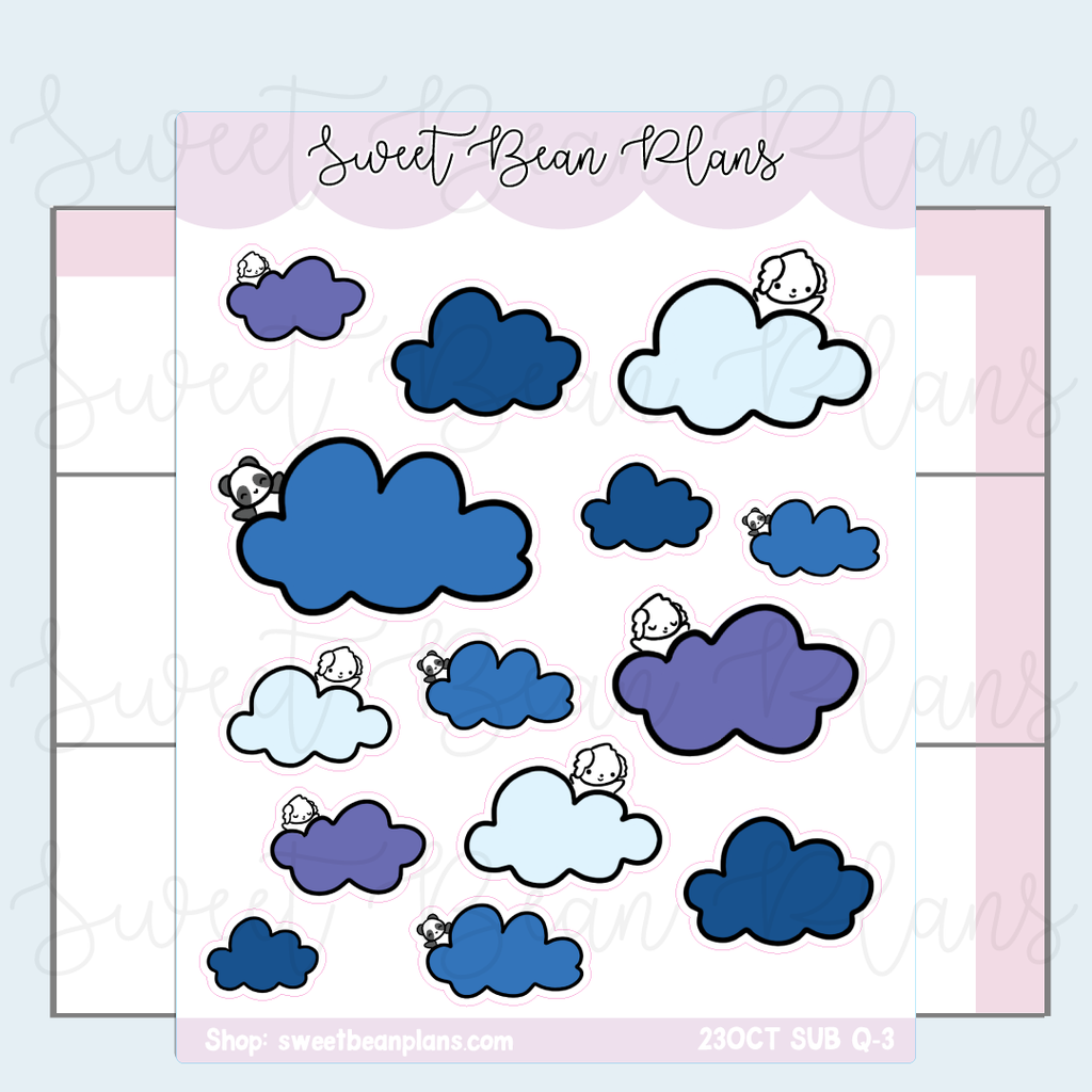 Cloud Doodles Planner Stickers | OCT VAULT23 Q-3