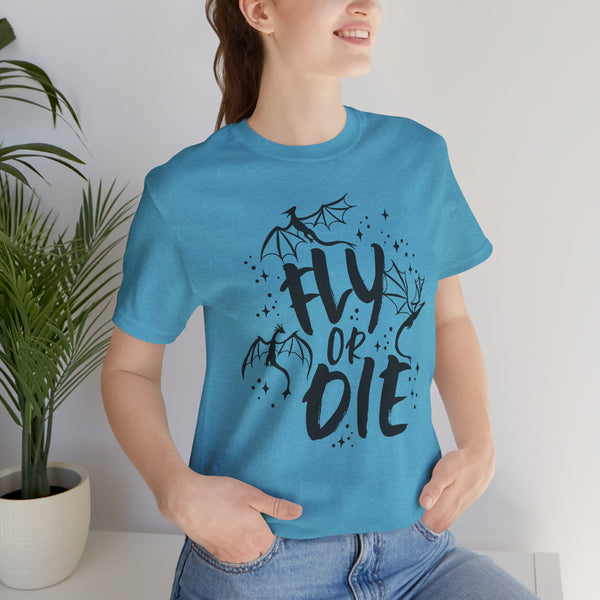 Officially Licensed Fourth Wing "Fly or Die" Tee –  Fantasy Dragon Shirt