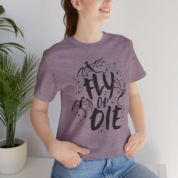 Officially Licensed Fourth Wing "Fly or Die" Tee –  Fantasy Dragon Shirt