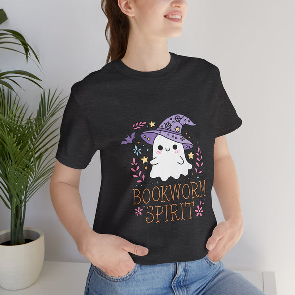 Bookworm Spirit Tee – Cute Witchy Ghost Book Shirt