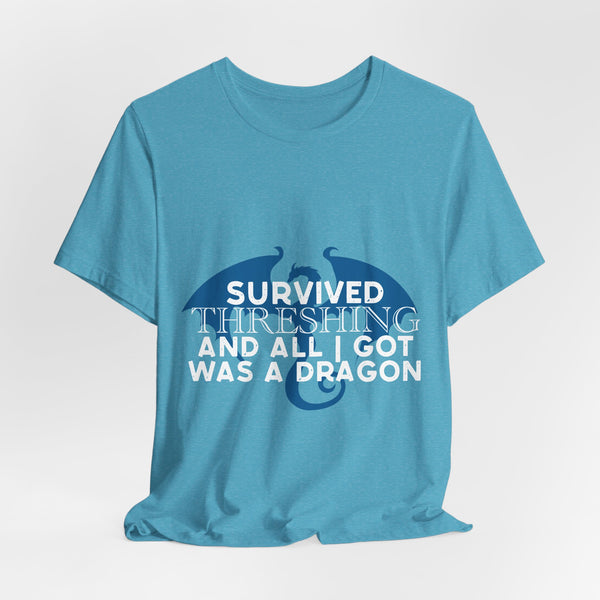 Officially Licensed “Survived Threshing” Tee – Fourth Wing Dragon Shirt