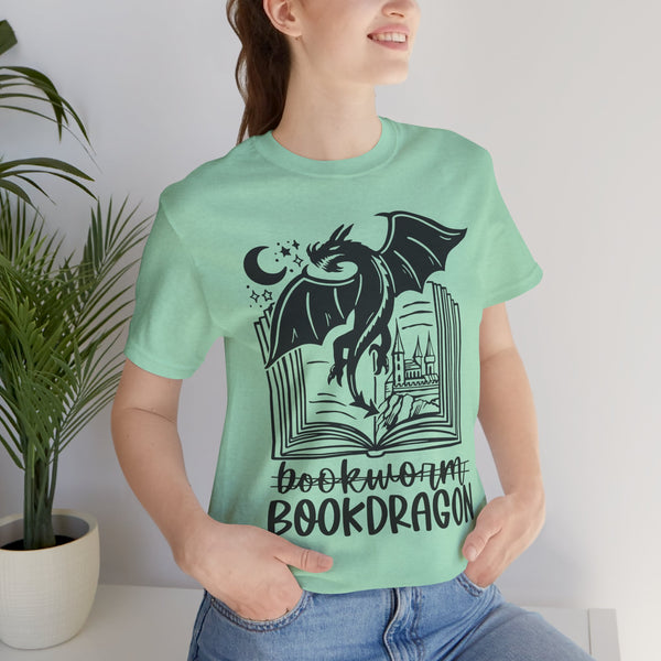 Bookdragon Tee – Fantasy Book Lover Shirt with Dragon Design