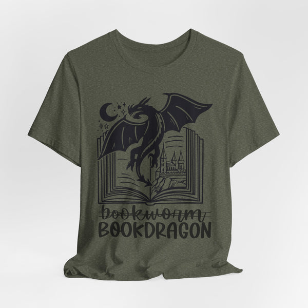 Bookdragon Tee – Fantasy Book Lover Shirt with Dragon Design