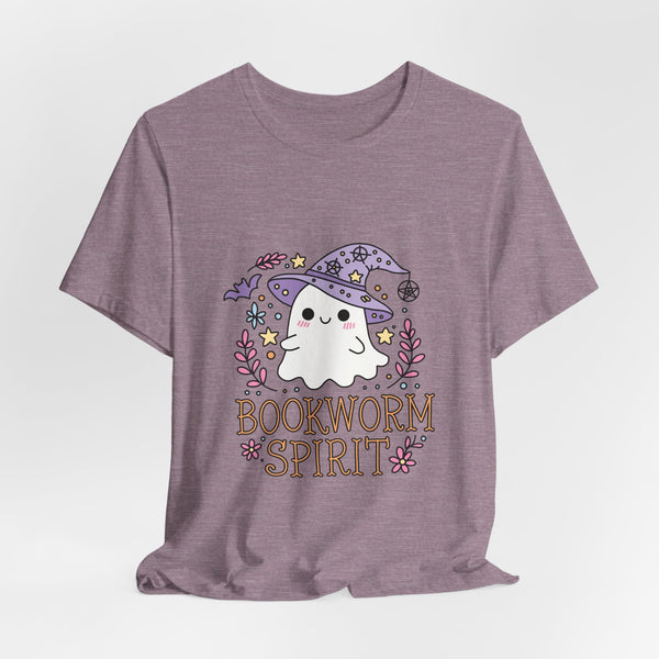Bookworm Spirit Tee – Cute Witchy Ghost Book Shirt