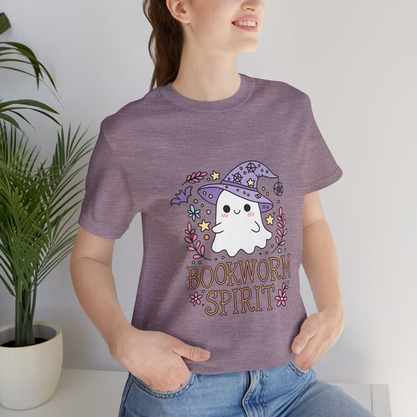 Bookworm Spirit Tee – Cute Witchy Ghost Book Shirt