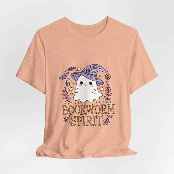 Bookworm Spirit Tee – Cute Witchy Ghost Book Shirt