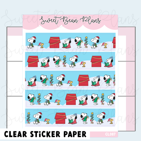 CLEAR Xmas Peanut Strip Planner Stickers | Cl 087