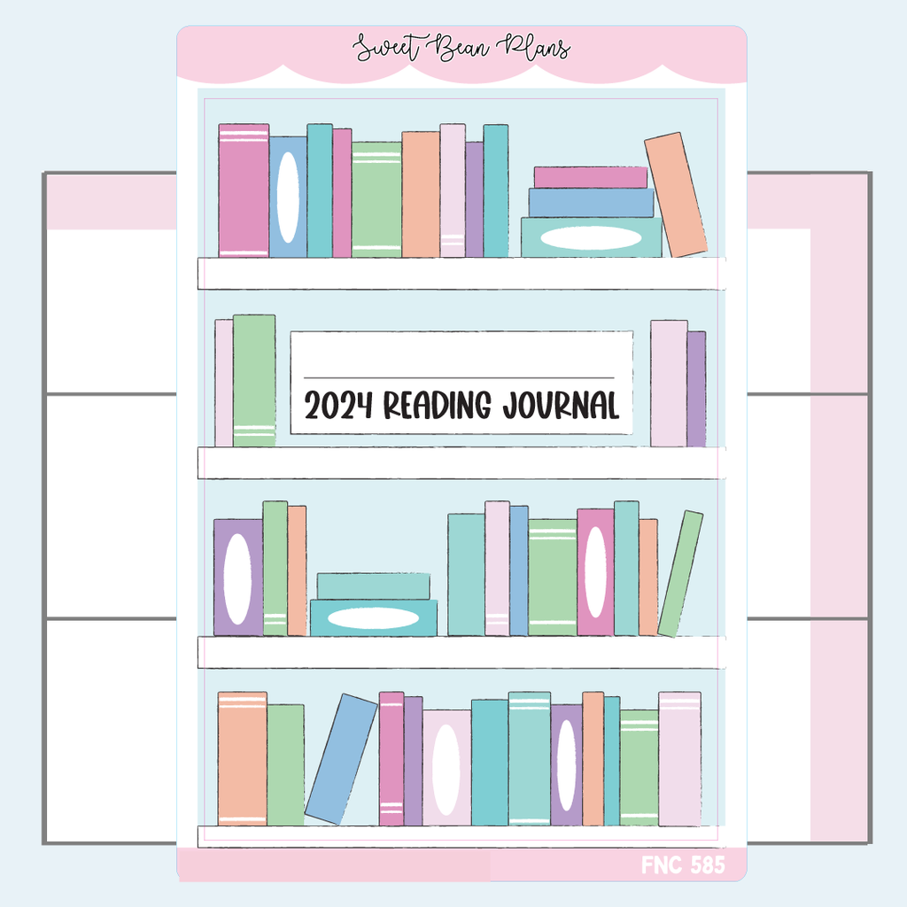 2024 Reading Journal Cover Vinyl Planner Stickers | Fnc 585