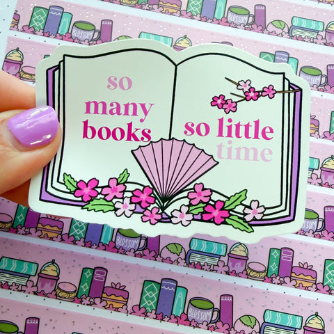 So Many Books Blossom Vinyl Die Cut Sticker