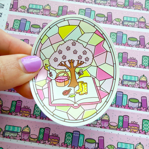 Blossom Stained Glass Vinyl Die Cut Sticker