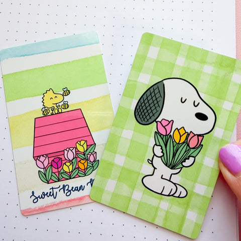 Spring Puppy Washi Card
