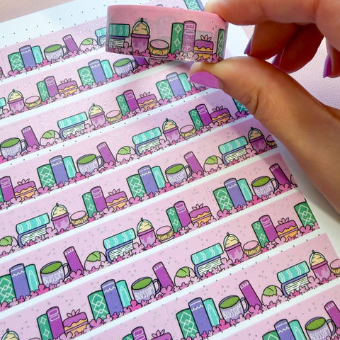 Holo Foil Cherry Blossom Shelf Washi Tape