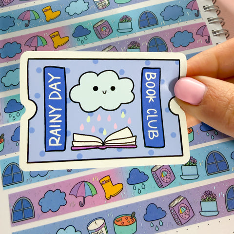 Rainy Book Club Vinyl Die Cut Sticker