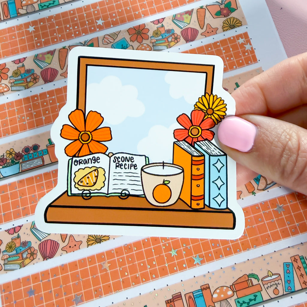 Orange Window Vinyl Die Cut Sticker
