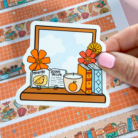Orange Window Vinyl Die Cut Sticker