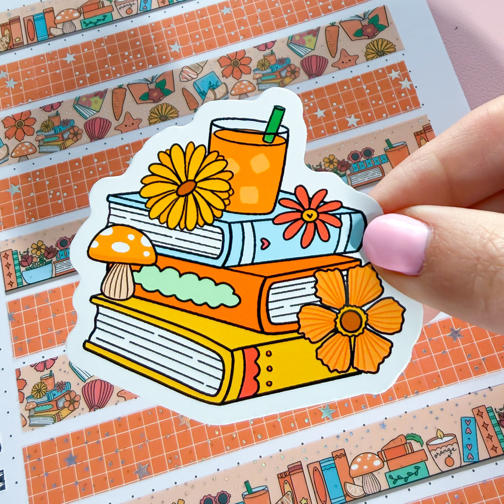 May 2026 Book Stack Vinyl Die Cut Sticker