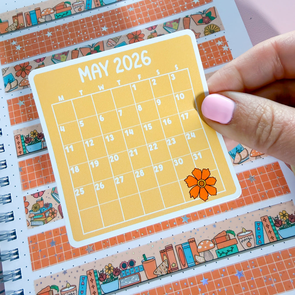 May 2026 Calendar Vinyl Die Cut Sticker