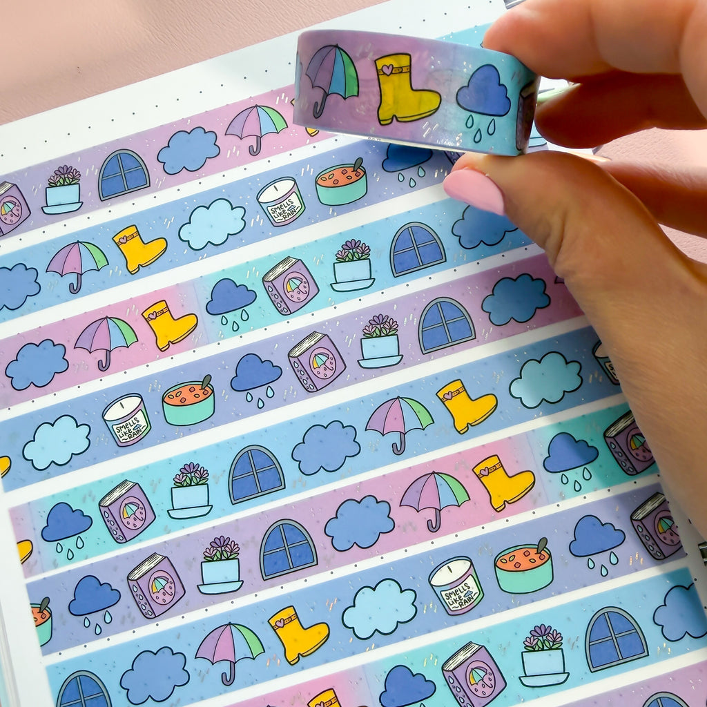 Holo Foil Rainy Day Washi Tape