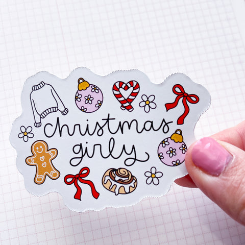 Christmas Girly Vinyl Die Cut Sticker