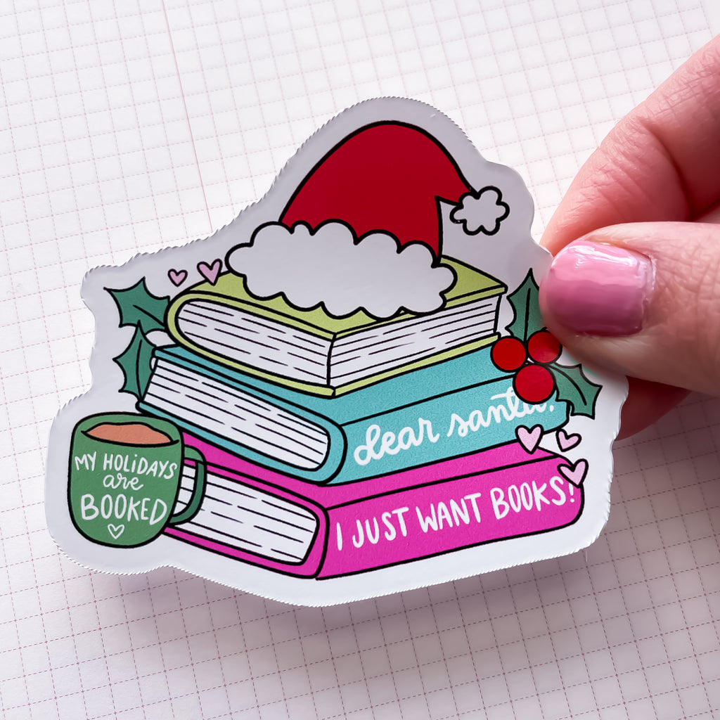 Dear Santa Book Stack Vinyl Die Cut Sticker