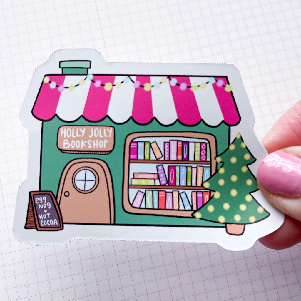 Holly Jolly Bookshop Vinyl Die Cut Sticker
