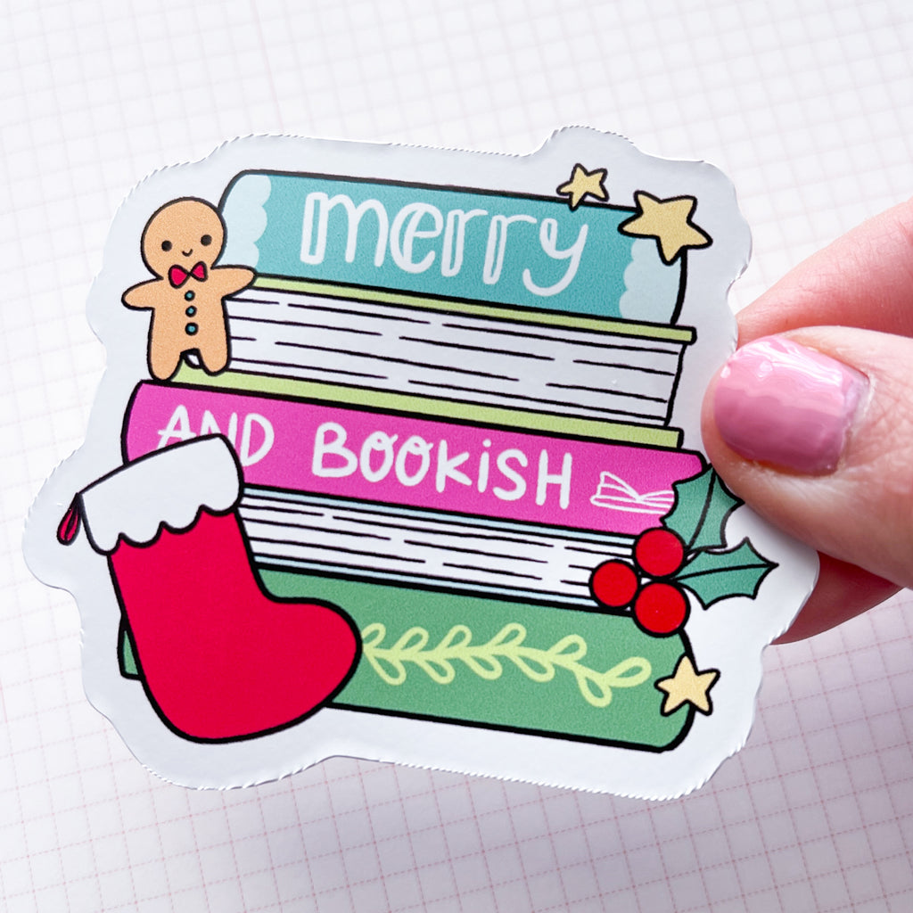 Merry & Bookish Books Vinyl Die Cut Sticker