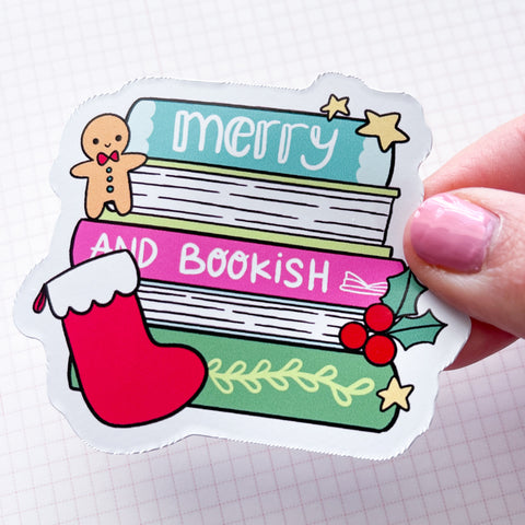 Merry & Bookish Books Vinyl Die Cut Sticker