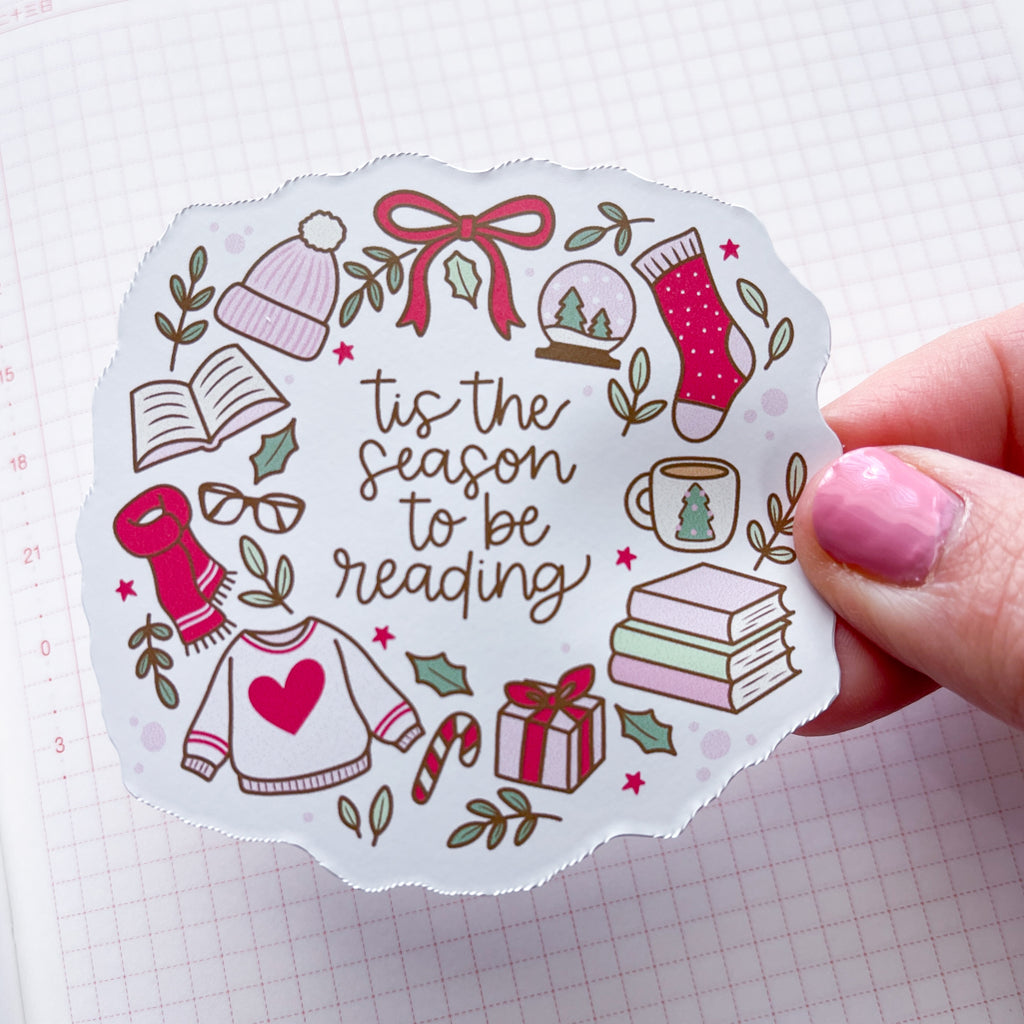 Tis the Reading Season Vinyl Die Cut Sticker